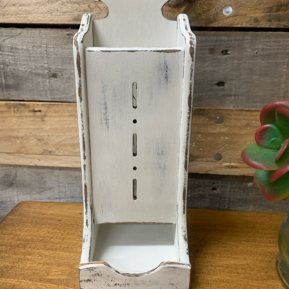 Vintage Wooden Match Box Holder - Wall Mount 10"H - Picture 2 of 7